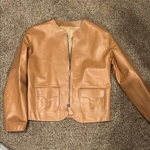 Hermes vintage Tan Leather Women's Jacket